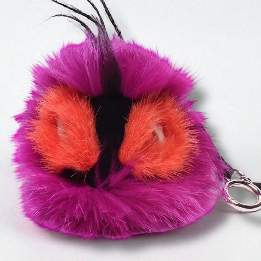 FENDI Purple Red EUC BUG BAG bag Charm $950 RET